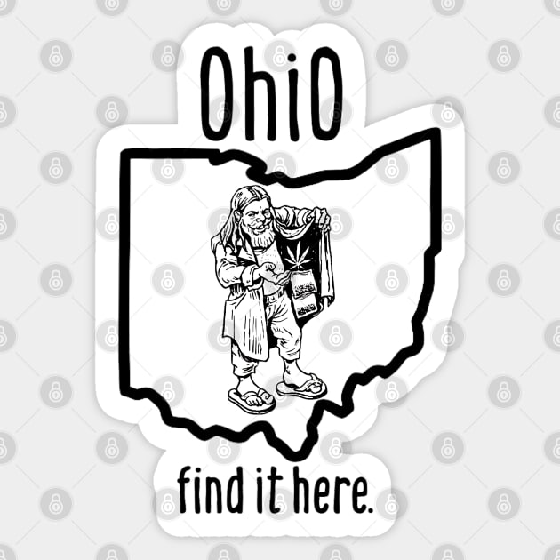 Find It Here, Ohio. Sticker by The Curious Cabinet